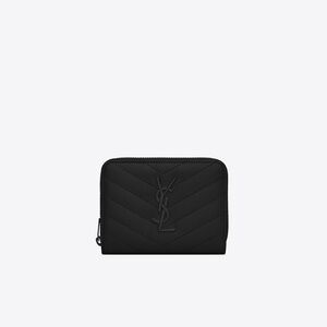 YSL CASSANDRE MATELASSÉ COMPACT ZIP AROUND WALLET